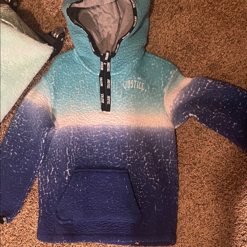 Justice Teal and Navy Ombre Kids Hoodie